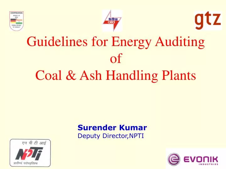guidelines for energy auditing of coal ash handling plants