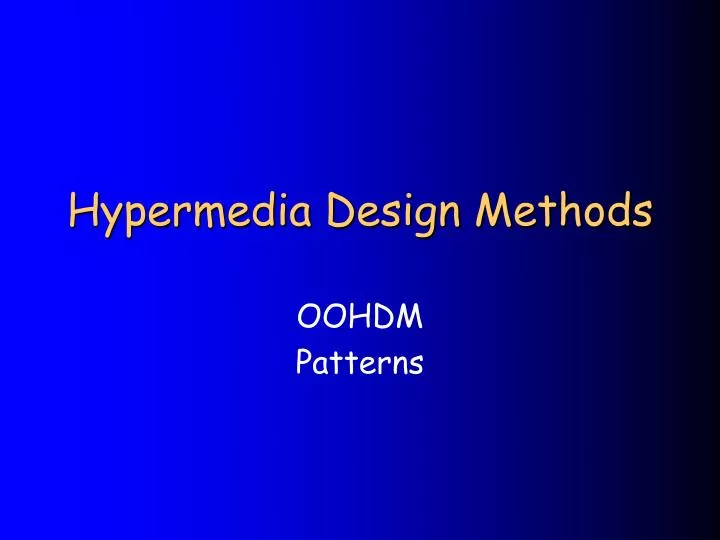hypermedia design methods