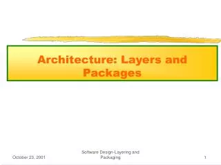 Architecture: Layers and Packages