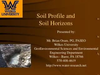Soil Profile and Soil Horizons