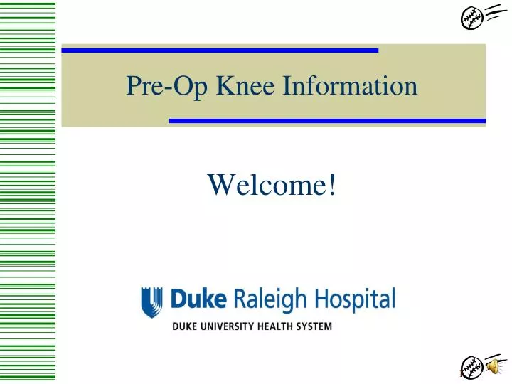 pre op knee information