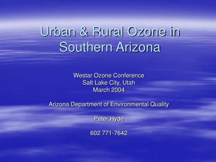 urban rural ozone in southern arizona