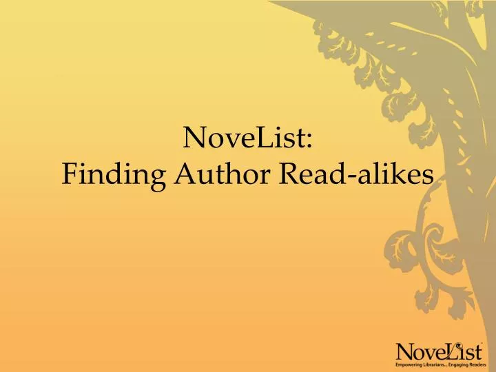 novelist finding author read alikes