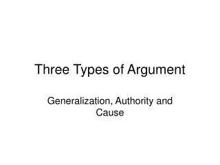 Three Types of Argument