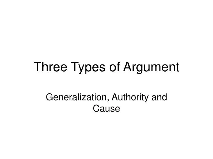 three types of argument