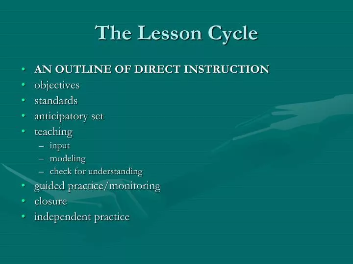 the lesson cycle