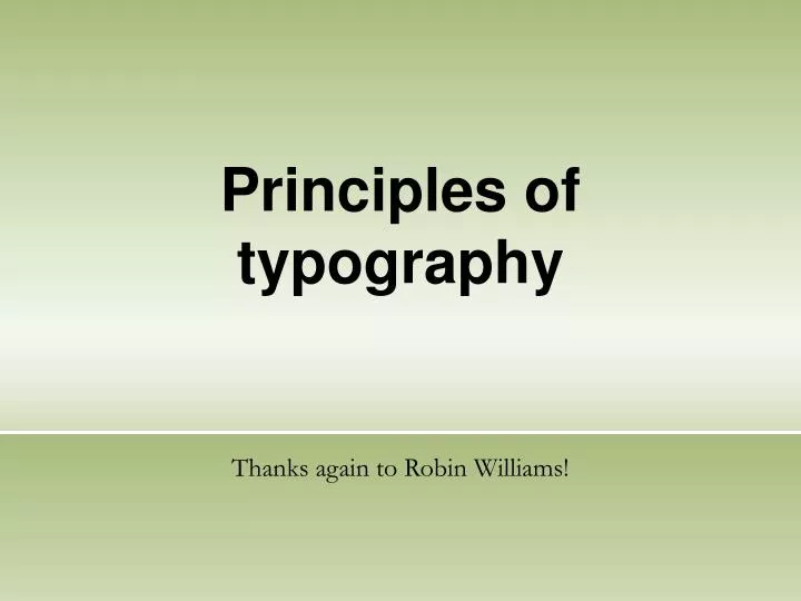 principles of typography