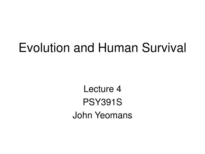 evolution and human survival