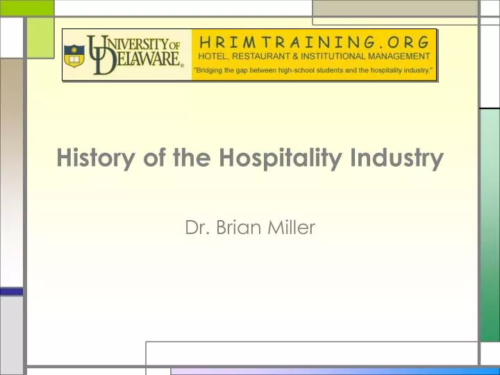 history of the hospitality industry