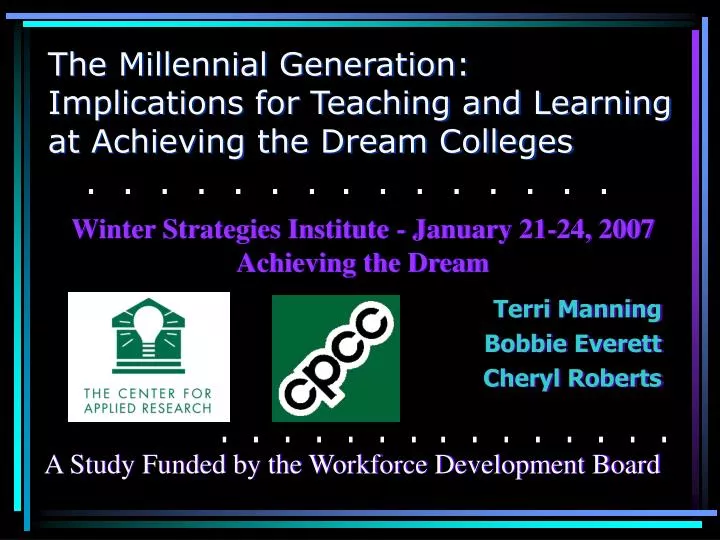 the millennial generation implications for teaching and learning at achieving the dream colleges