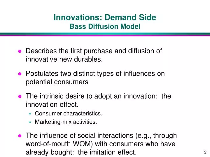 innovations demand side bass diffusion model