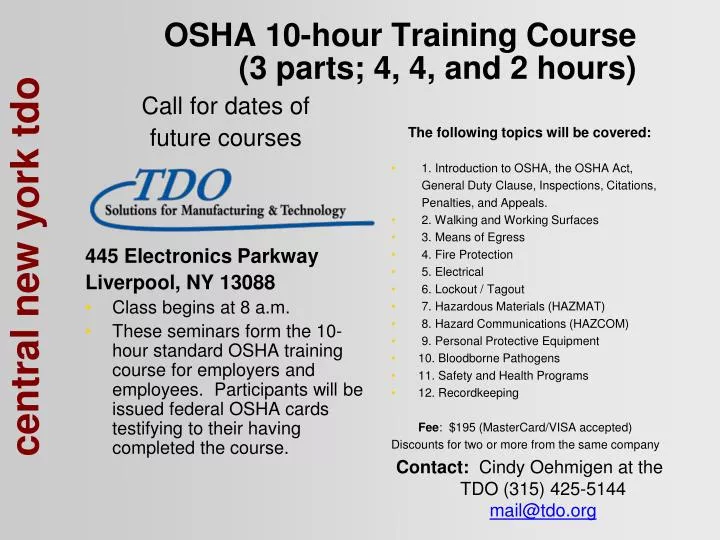 osha 10 hour training course 3 parts 4 4 and 2 hours