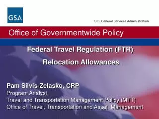Federal Travel Regulation (FTR) Relocation Allowances