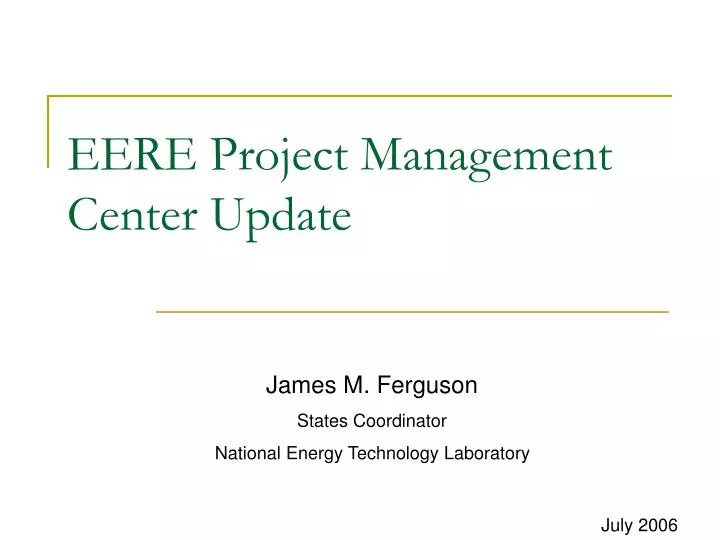 eere project management center update