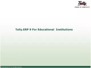 Tally.ERP 9 For Educational Institutions