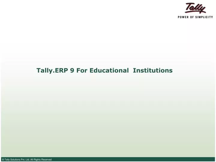 tally erp 9 for educational institutions
