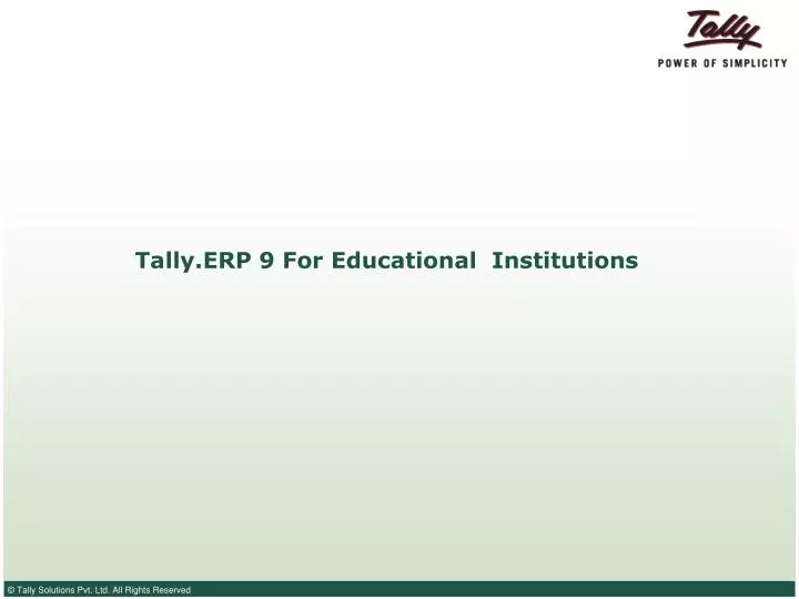 powerpoint presentation on tally erp 9