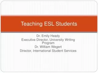 Teaching ESL Students