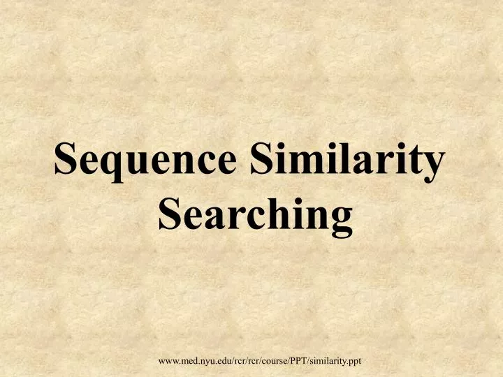 sequence similarity searching