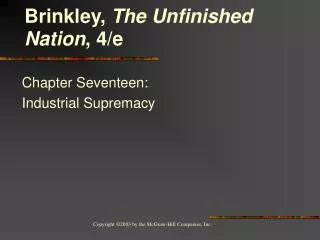 Chapter Seventeen: Industrial Supremacy