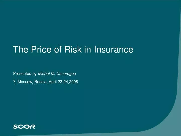 the price of risk in insurance