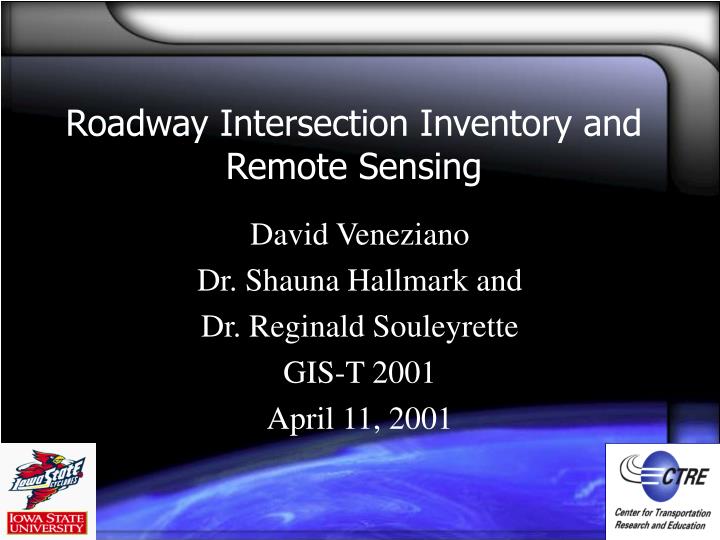roadway intersection inventory and remote sensing