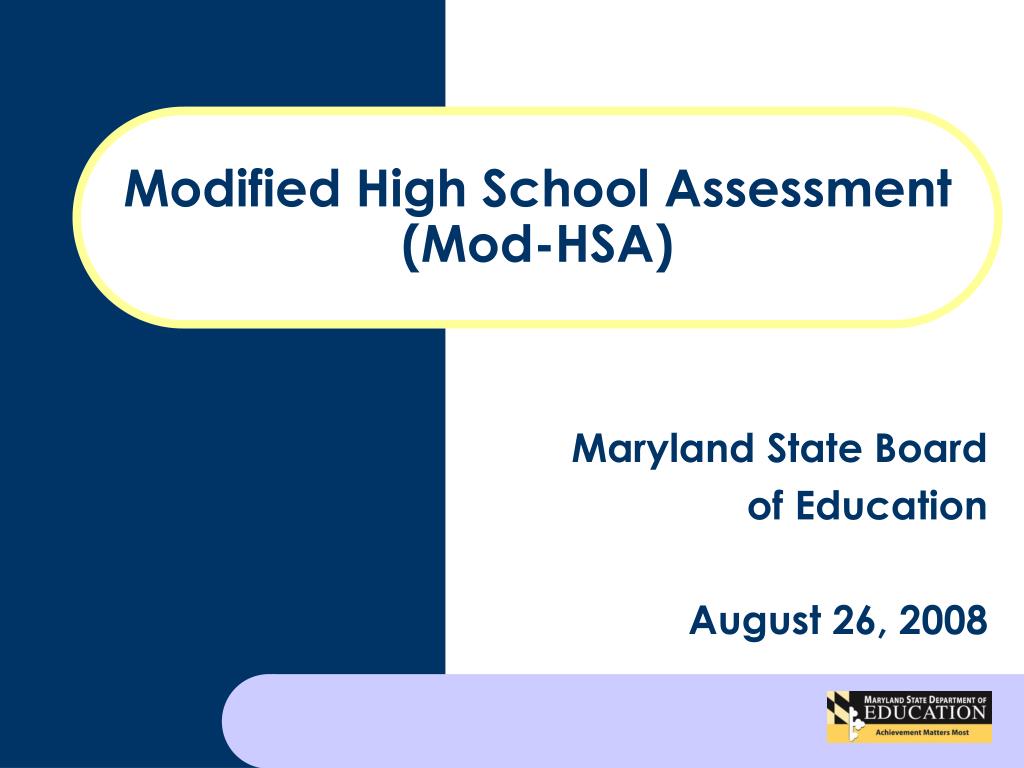 PPT - Modified High School Assessment (Mod-HSA) PowerPoint Presentation ...