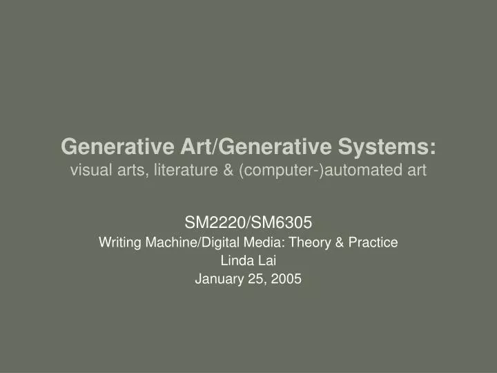 generative art generative systems visual arts literature computer automated art
