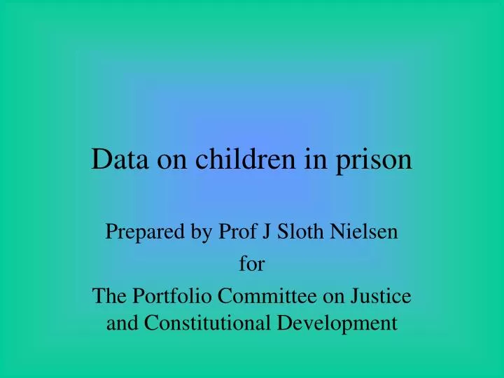 data on children in prison