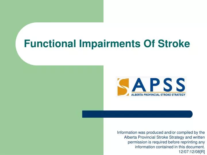 functional impairments of stroke