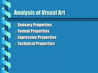 Analysis of Visual Art