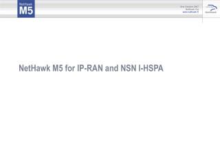 NetHawk M5 for IP-RAN and NSN I-HSPA