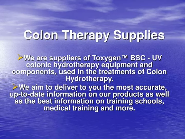 colon therapy supplies