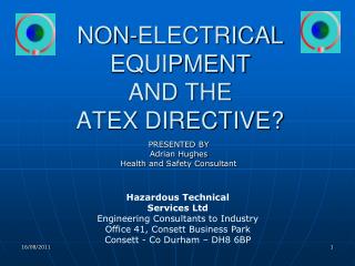 NON-ELECTRICAL EQUIPMENT AND THE ATEX DIRECTIVE?