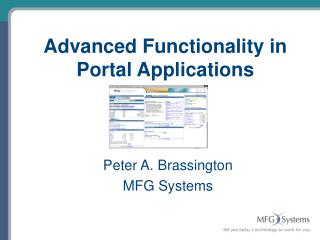 Advanced Functionality in Portal Applications
