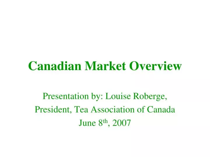 canadian market overview