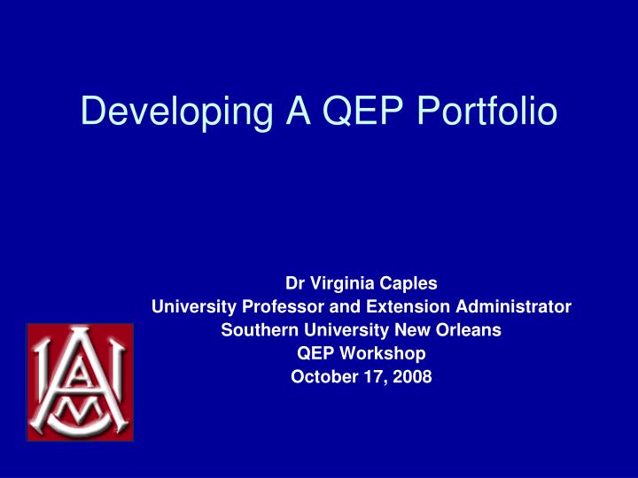 developing a qep portfolio