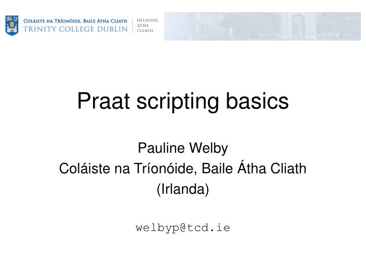 praat scripting basics
