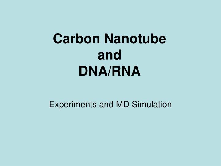 carbon nanotube and dna rna