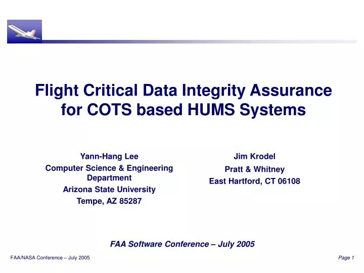flight critical data integrity assurance for cots based hums systems