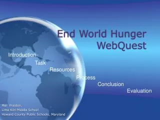 End World Hunger WebQuest