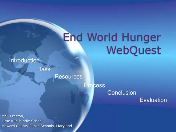 end world hunger webquest
