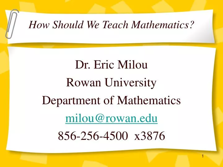 how should we teach mathematics