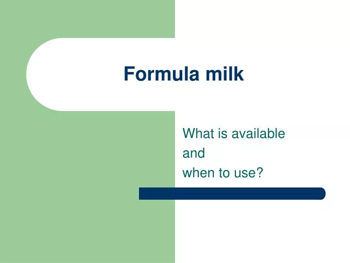 formula milk