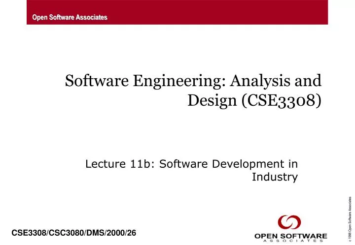 software engineering analysis and design cse3308