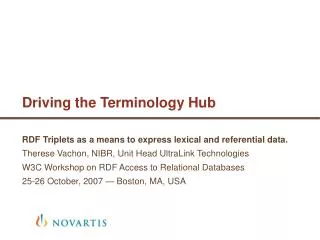 Driving the Terminology Hub
