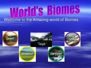 Welcome to the Amazing world of Biomes.