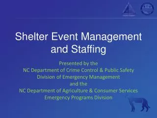 Shelter Event Management and Staffing