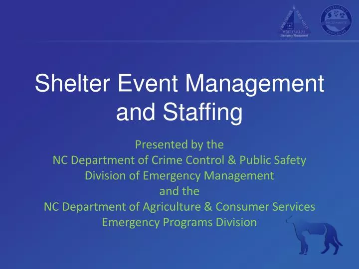 shelter event management and staffing