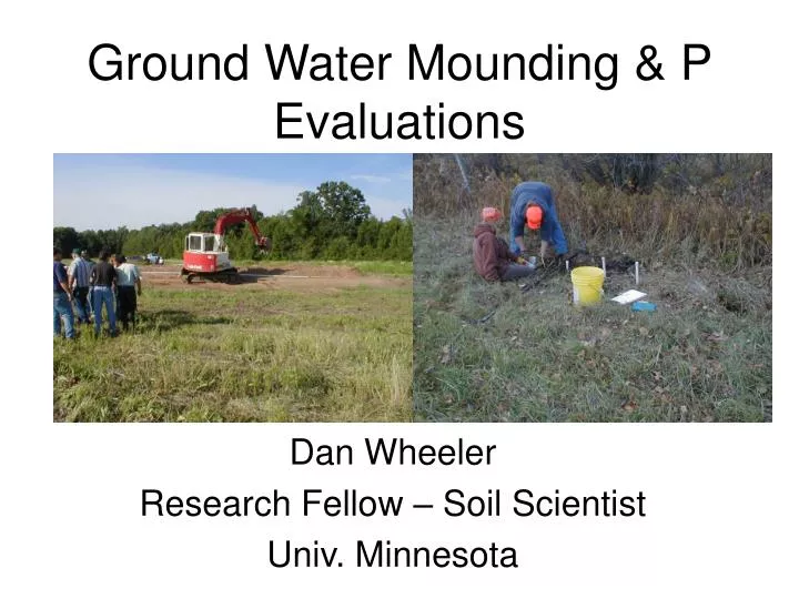 ground water mounding p evaluations